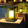 Square Minimalist Solar Fence Post Light Ha080736