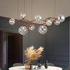 5 7 9 Light Glass Ball Circular Contemporary Chandelier With 3 Step Dimming
