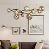 5 7 9 Light Glass Ball Circular Contemporary Chandelier With 3 Step Dimming