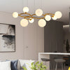 5 7 9 Light Glass Ball Circular Contemporary Chandelier With 3 Step Dimming