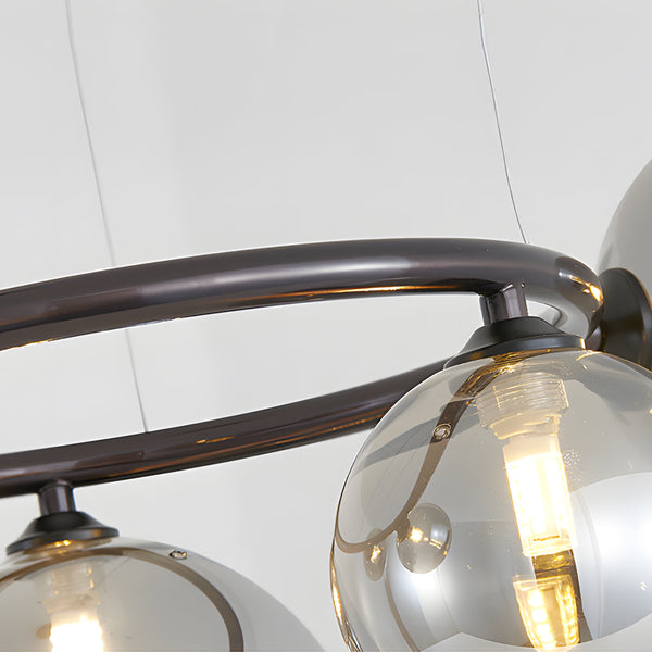 5 7 9 Light Glass Ball Circular Contemporary Chandelier With 3 Step Dimming