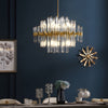 Creative Personalized Glass Tubes Copper Post Modern Chandelier Light