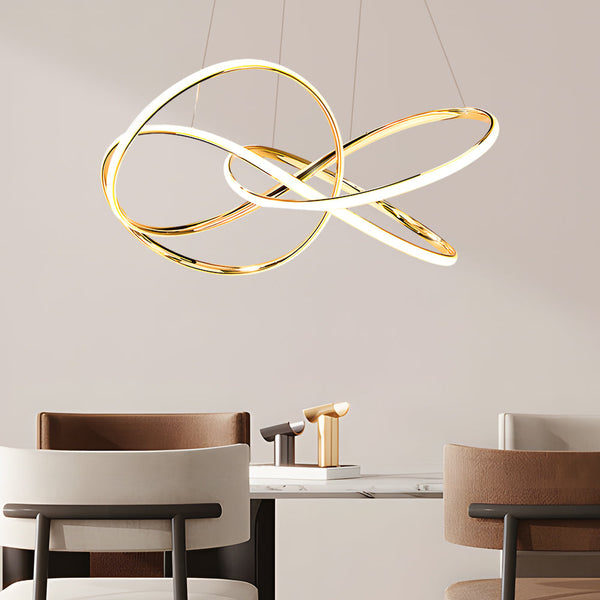 Creative Circular Curved Lines Led 3 Step Dimming Modern Chandelier