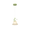 Bell Orchid Flowers Three Step Dimming Green Modern Pendant Lights Fixture