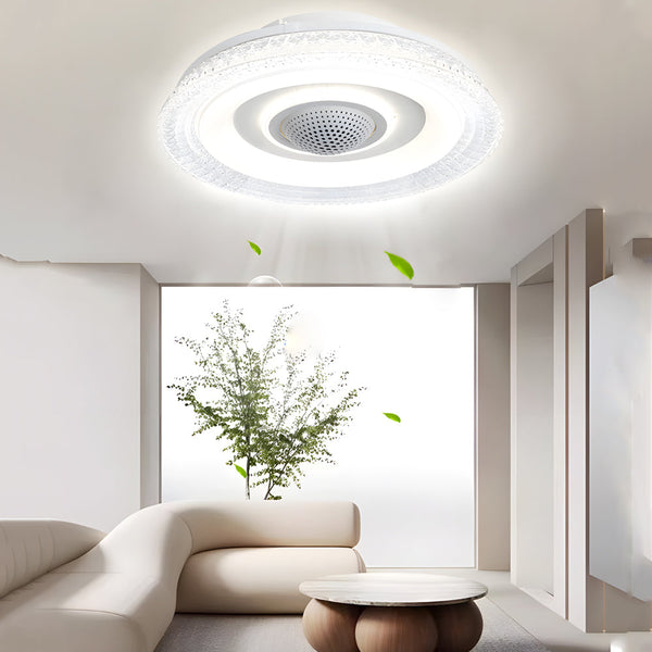 20 In W 6 Speed Indoor Bladeless Smart Ceiling Fan With Remote And Dimmable Led