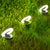 4Pcs Round Foldable Solar Deck Lamp Set Modern Outdoor Disk Lights