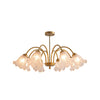 Flowers Glass Shade Chandelier Light Li002529