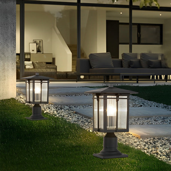 Glass Shade Outdoor Post Lights Ha081932
