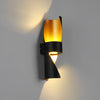Spiral Exterior Up And Down Wall Lights Outdoor Wall Mounted Light With Gold Interior