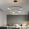 White Black Circular Pendant Lamp Dimmable Led Rings Chandelier