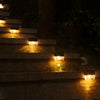 2Pcs Solar Sunset Fence Lights Rgb Led Outdoor Acrylic Bubbles Step Deck Light