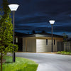 1 Light Round Solar Led Outdoor Lamp Post In Black