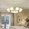 9 Heads Flowers Elegant Three Step Dimming French Style Chandelier