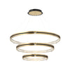 Simple Circles Rings Three Step Dimming Brushed Gold Modern Chandelier