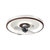 19 7 In Walnut 6 Speed Flush Mount Ceiling Fans With Led Light And Remote
