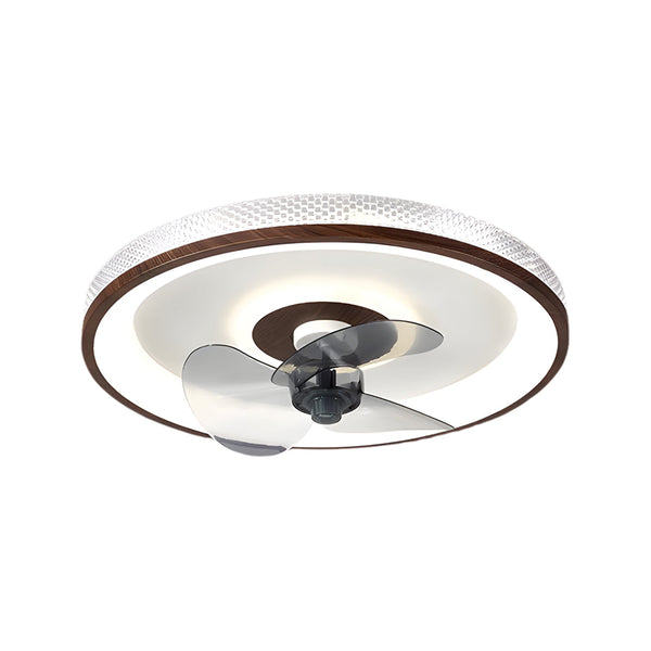 19 7 In Walnut 6 Speed Flush Mount Ceiling Fans With Led Light And Remote