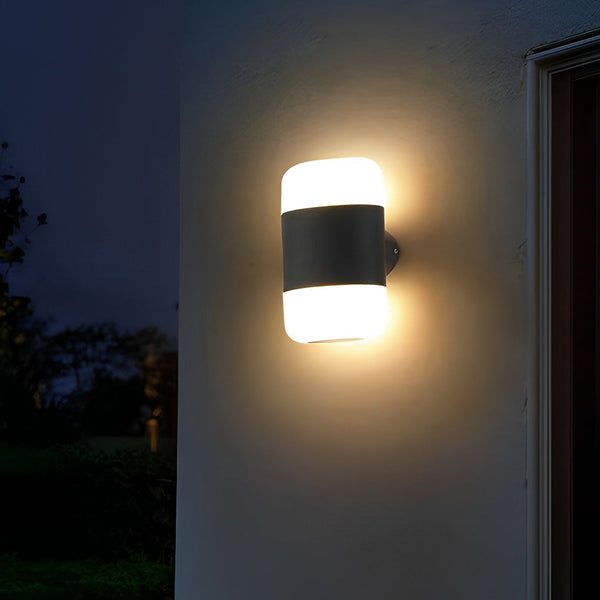 Round Up And Down Led Black Outdoor Wall Lamp Li002182
