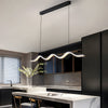 1 Light Black Wave Linear Led Pendant Light