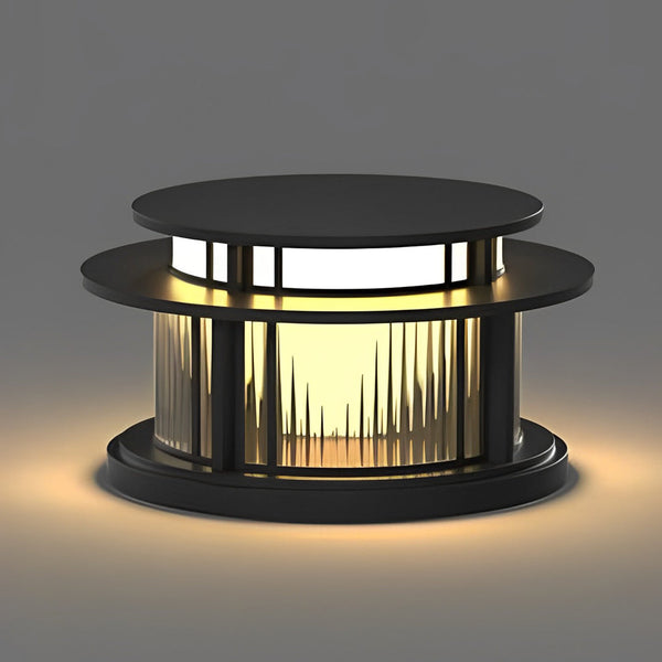 Round Modern Solar Fence Post Lights Ha076150