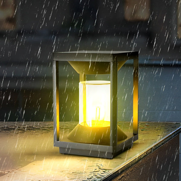 Square Minimalist Solar Fence Post Light Ha080736