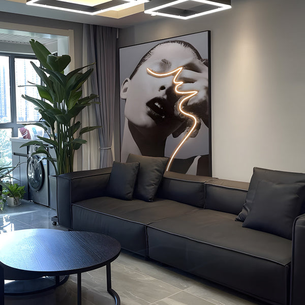 Led Crystal Porcelain Lady Profile Wall Painting