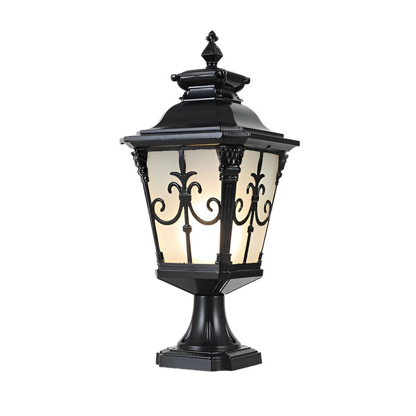 Retro Pattern Solar Fence Post Light Ha083679