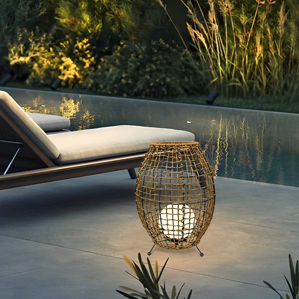 Handmade Rattan Solar Floor Lamp Ha091164