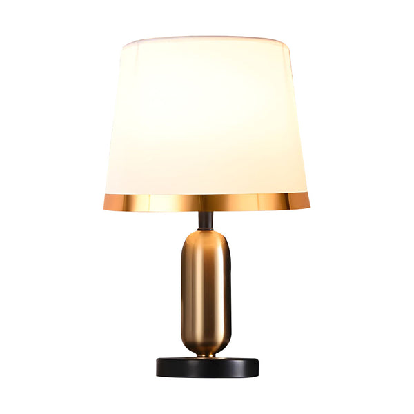 Vintage White Black And Mid Century Modern Brass Table Lamp