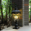 Round Bubble Black Outdoor Pillar Lamp Ha081933