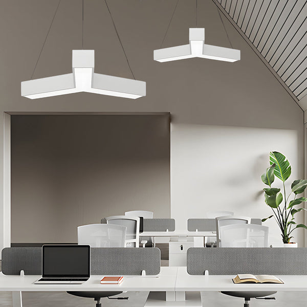 4 Pcs Modern Seamless Y Shaped Linear Led Office Pendant Lights