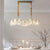 Round Long Wave Glass Clouds 3 Step Dimming Luxury French Style Chandelier