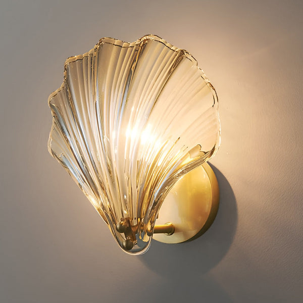 Creative Fan Shaped Glass Three Step Dimming Led Wall Sconce