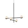 Modern Linear Glass Ball Pendant Light With 3 4 6 Light Black Gold