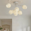 Creative 7 Heads Flowers Three Step Dimming French Style Chandelier Light