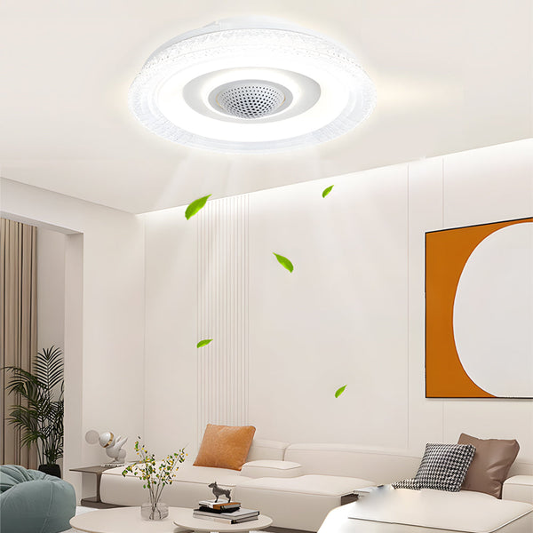 20 In W 6 Speed Indoor Bladeless Smart Ceiling Fan With Remote And Dimmable Led