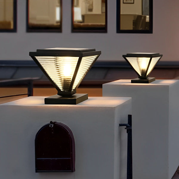 Geometric Shape Solar Fence Post Lights Li002413
