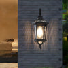 1 Light Black Clear Water Glass Outdoor Wall Light Lantern Wall Sconce Porch Wall Mounted Lights Exterior Wall Lamp