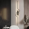 Minimalist Long Wave Aluminum Black Decorative Led Wall Lamp