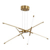 Modern Stepless Dimming Long Strip Sputnik Led Chandelier Gold Black Gold