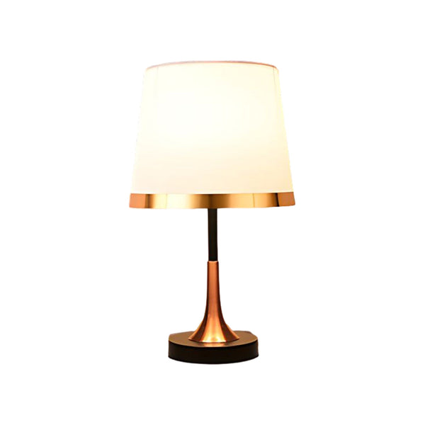 Vintage White Black And Mid Century Modern Brass Table Lamp
