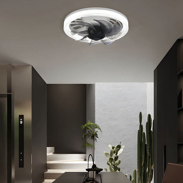 12 2 In Low Profile 7 Blades Led Flush Mount Ceiling Fan