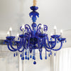 Retro Elegant Crystal Glass Candles Led 3 Step Dimming Blue Chandelier