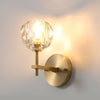 Ball Shaped Led Crystal Gold Postmodern Wall Lamp