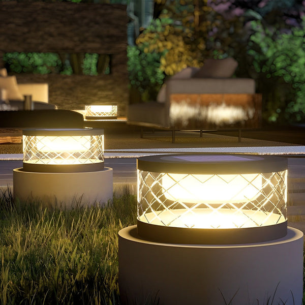 Round Solar Post Caps Light Ha091119