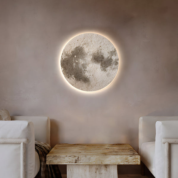 Round Moon 3D Sandstone Painting Usb Voice Control Decorative Painting
