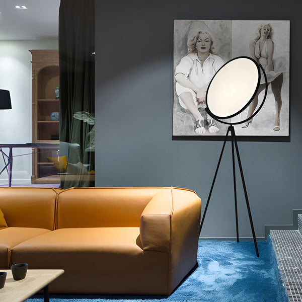 Black Metal And Rotating Led Tripod Floor Lamp