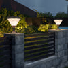 9 Inch High Black Round Led Solar Post Pier Light