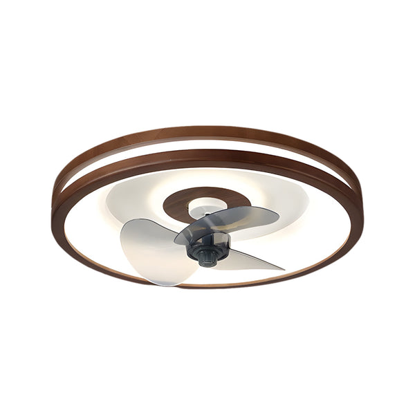 19 7 In Walnut 6 Speed Flush Mount Ceiling Fans With Led Light And Remote