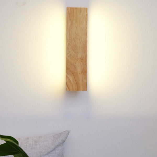 Rotatable Rectangular Wood Led Wall Lamp Ha076016