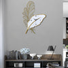 Resin Feather Wall Clock Silent Wall Painting Led Lights Art Decor